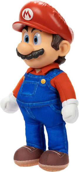 THE SUPER MARIO BROS. MOVIE Poseable Mario Plush, Stands 14’ / 35cm Tall, Realistic Eyes and Fully-Articulated