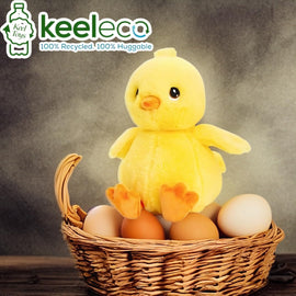 Keeleco Springtime Easter Plush Bunny 19cm, Chick 18cm or 25cm Eco Recycled Soft toy - 0