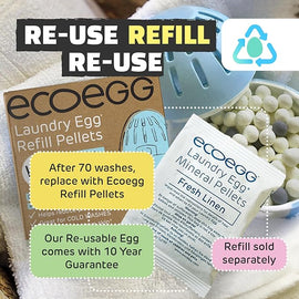 Ecoegg Laundry Egg - Detergent and Fabric Conditioner Replacement Fresh Linen 70 Wash, Pack of 1 - 0