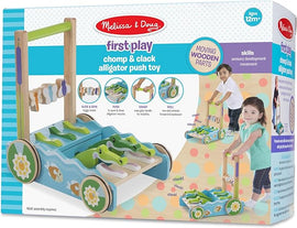 Melissa & Doug First Play Chomp and Clack Alligator Wooden Push Toy and Activity Walker - 0