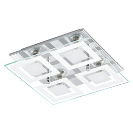 Almana 4 Bulb Ceiling Light - Chrome/Satin & Clear - GU10- LED Bulbs Included