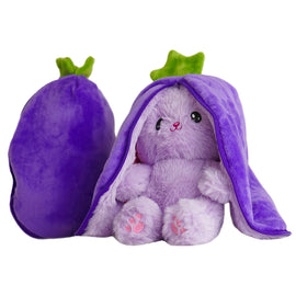 Buy purple-bunny-aubergine Easter Zip'Emals Reversible Bunny Plush (3 Assorted - Fruits & Veg)