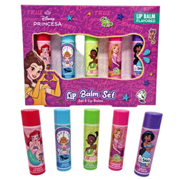 Disney Princess Lip Balm 5-Pack Gift Set Cherry Apple Strawberry Grape Apple