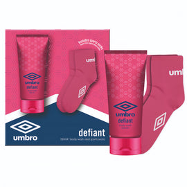 Umbro Defiant Ladies-  150ml body wash &  sport socks gift set