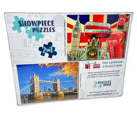 London - Tower Bridge and Collage of London Landmarks 2 x 1000 Piece Jigsaw Puzzle Collection - 0