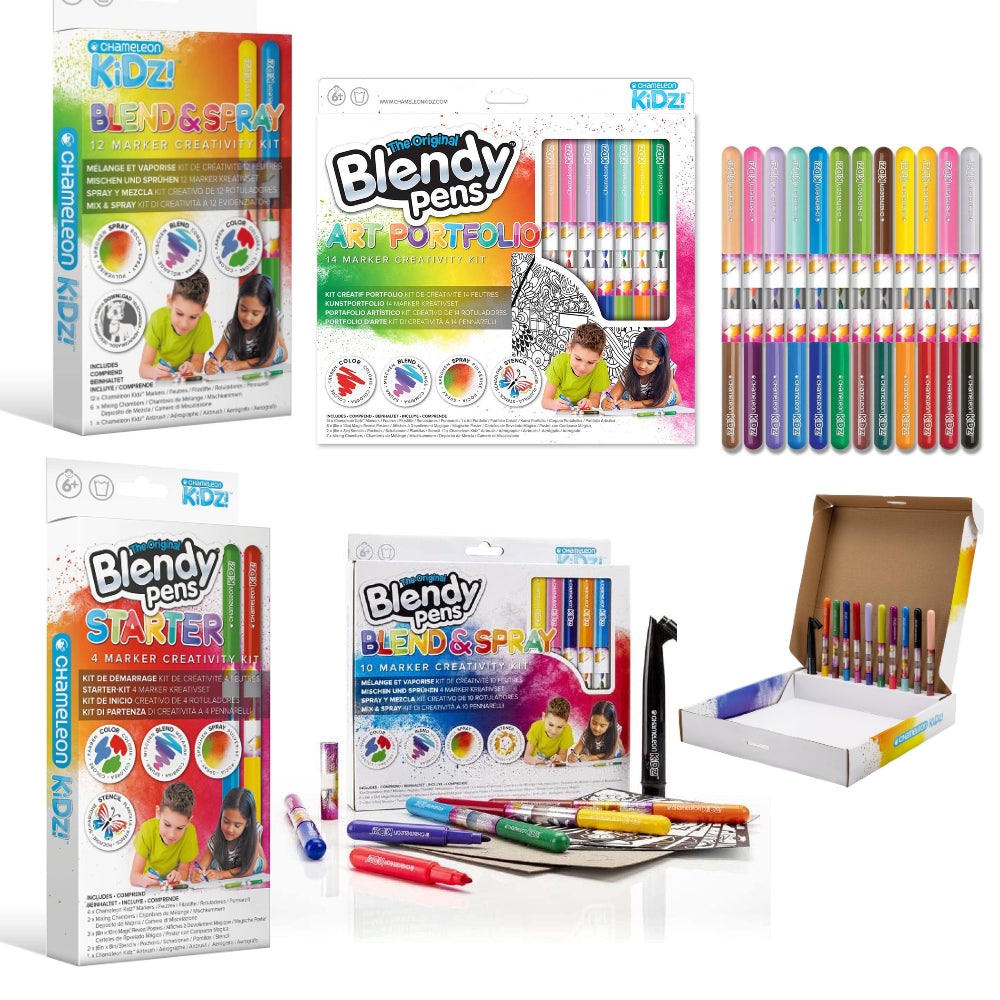 Chameleon Kidz Blendy Pens Blend Spray Creativity Kits 4 24 Markers