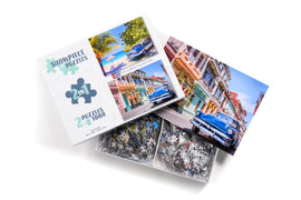Cuba Jigsaw Puzzle - Vintage classic American car in Havana and Vintage American Car on Beach 2 x 1000 Piece Collection