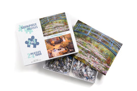 Claude Monet Jigsaw Puzzle - The Japanese Footbridge and Food Wine Garden Le Dejeune 2 x 1000 Piece Collection