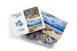 New Zealand - Lake Tekapo, Southern Alps and Hobbiton movie set  2 x 1000 Piece Collection
