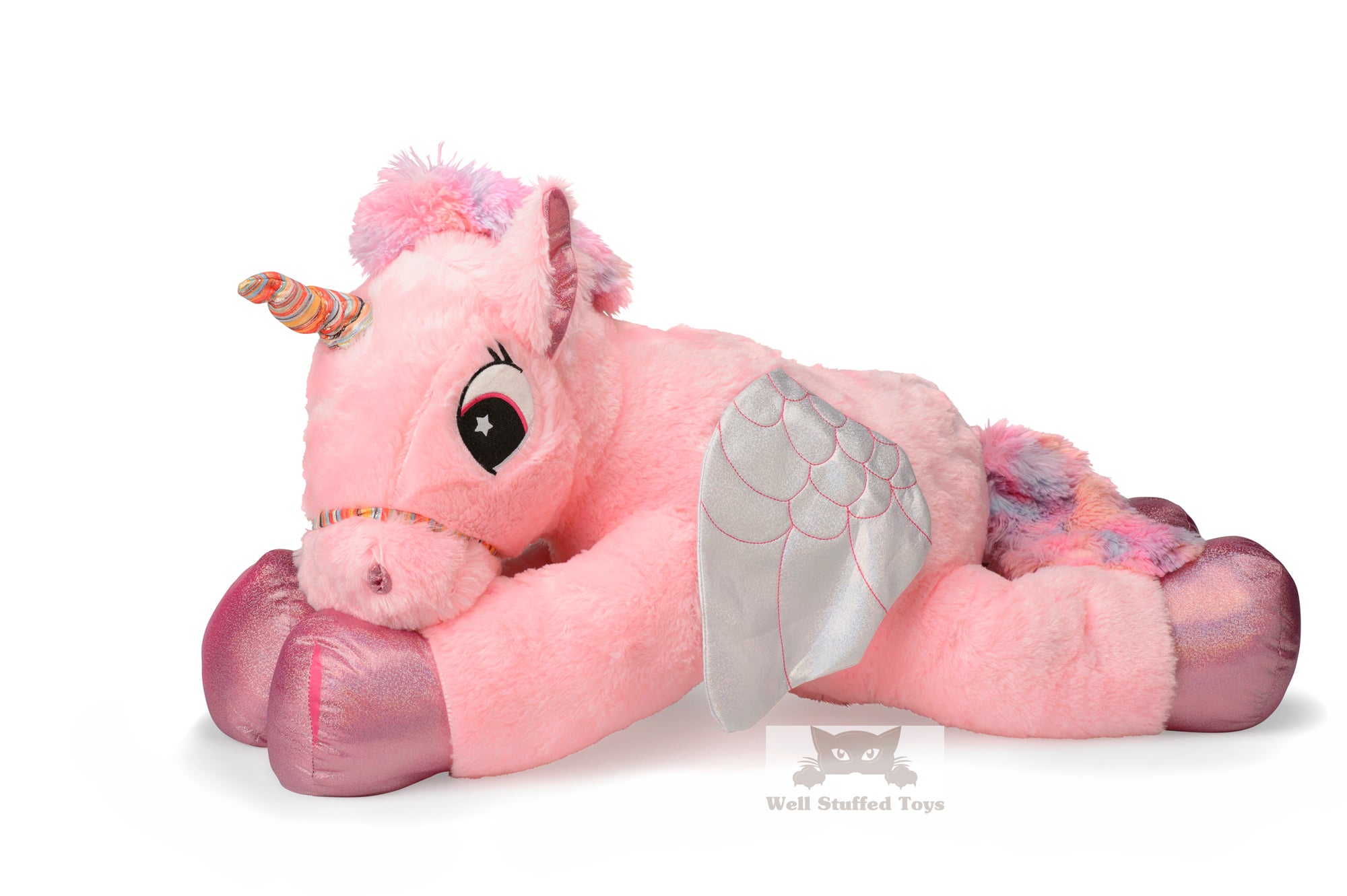 Large pink on sale unicorn soft toy