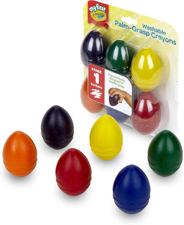Crayola My First Palm-Grip Washable Crayons – 6 Colour Toddler Art Set