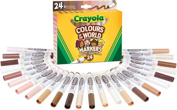 Crayola Colours of the World pack of 24 washable maxi tip skin tone markers