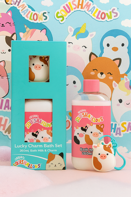 Squishmallows Lucky Charm Bath Set - Bubble Bath and Charm