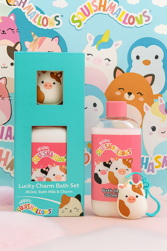 Squishmallows Lucky Charm Bath Set - Bubble Bath and Charm