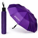 Wednesday Umbrella, Purple and Black Striped-1