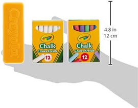 Crayola Chalk and Duster Set of 24 Multicoloured Chalk Sticks and Eraser - 0