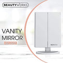 Beautyworks LED Backlit Vanity Mirror, 36 LED Lighting, 1X/2X/3X Magnification-1