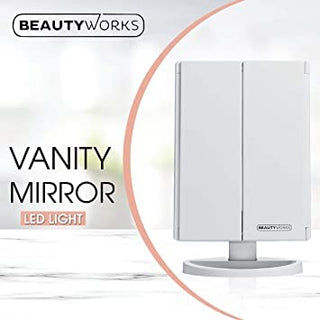 Beautyworks LED Backlit Vanity Mirror, 36 LED Lighting, 1X/2X/3X Magnification