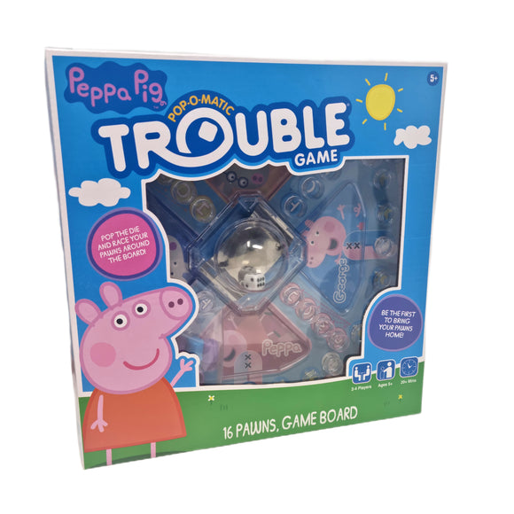 Peppa Pig Pop-O-Matic Trouble Board Game, Ages 5+, 2-4 Players, Family Game