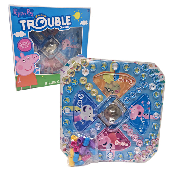 Peppa Pig Pop-O-Matic Trouble Board Game, Ages 5+, 2-4 Players, Family Game