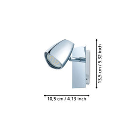 Corbera 1 Bulb Chrome Spotlight - GU10-LED Bulb Included - 0