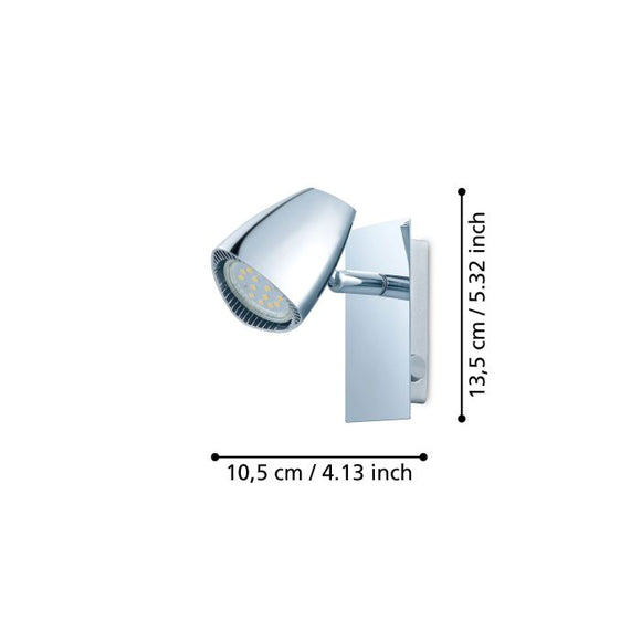 Corbera 1 Bulb Chrome Spotlight - GU10-LED Bulb Included