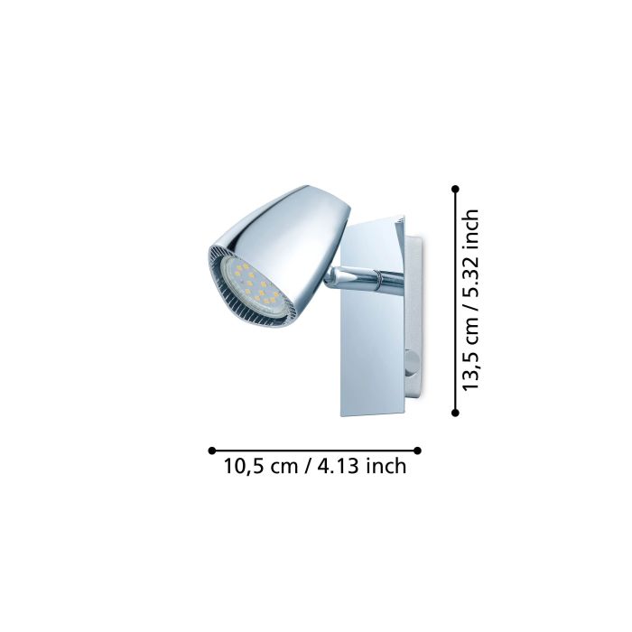 Corbera 1 Bulb Chrome Spotlight - GU10-LED Bulb Included - 0