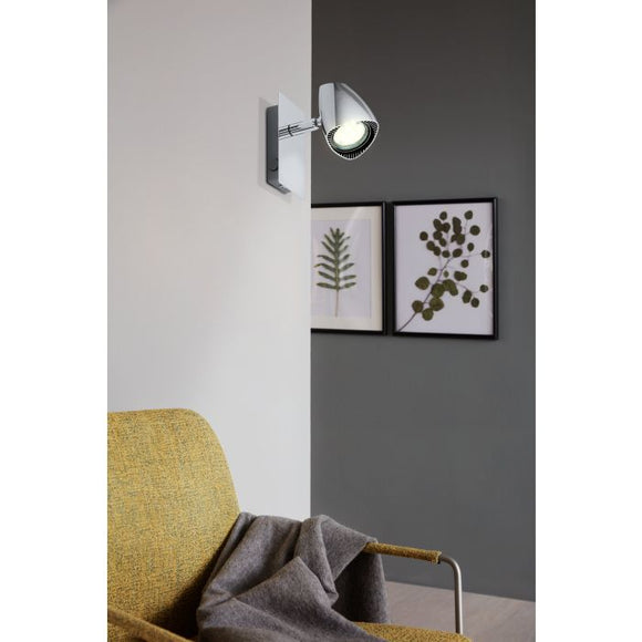 Corbera 1 Bulb Chrome Spotlight - GU10-LED Bulb Included