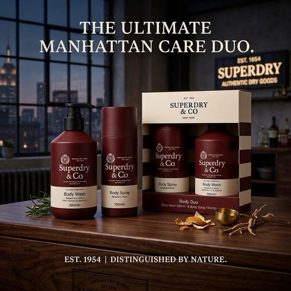  Superdry & Co Bergamot Vetiver body wash with pump dispenser
