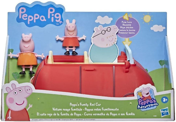 Peppa Pig Peppa’s Adventures Peppa’s Family Red Car Preschool Toy, Speech and Sound Effects, Includes 2 Figures, for Ages 3 and Up