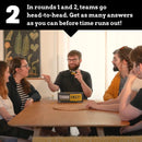  Think Fast game with 400 trivia question cards and score pad
