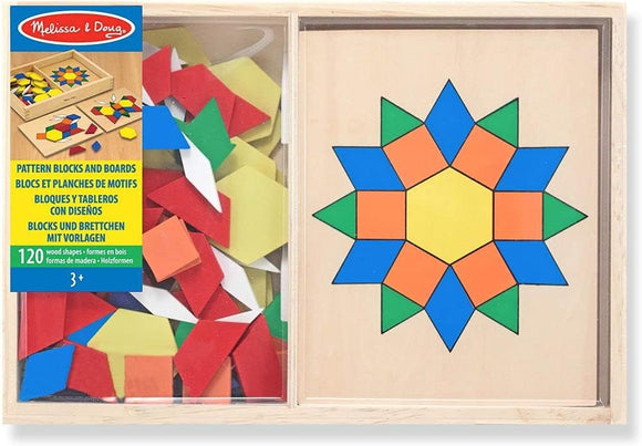 Melissa & Doug Pattern Blocks and Boards Developmental Toy Motor Skills 3+ Gift for Boy or Girl