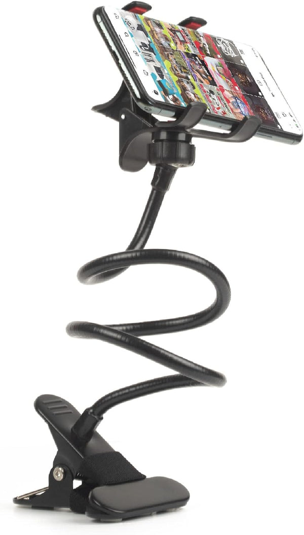 Lazy Arm Gooseneck Phone Holder - Flexible Bed Stand, 360 Adjustable Claw Grip for iPhone & Samsung - ThumbsUp!