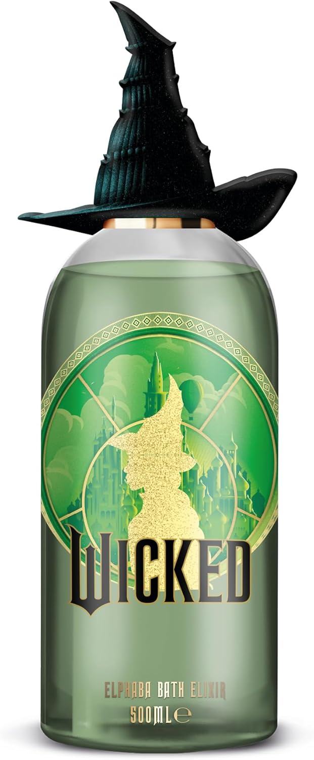 Wicked Elphaba Bath Elixir 500ml Limited Edition Collectible Bottle Witch Hat Cap