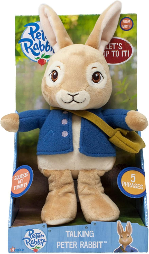 Peter Rabbit Talking Soft Toy - Official Beatrix Potter Cuddly Bunny Rabbit by Rainbow Designs