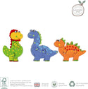 Dinosaur Mini Wooden Puzzles - Set of 3 My First Puzzles - Wooden Toys for 1 - 3 Year Old Orange Tree Toys