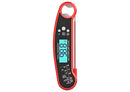 Nozzy BBQ thermometer with red and black digital design
