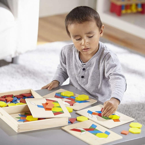 Melissa & Doug Pattern Blocks and Boards Developmental Toy Motor Skills 3+ Gift for Boy or Girl