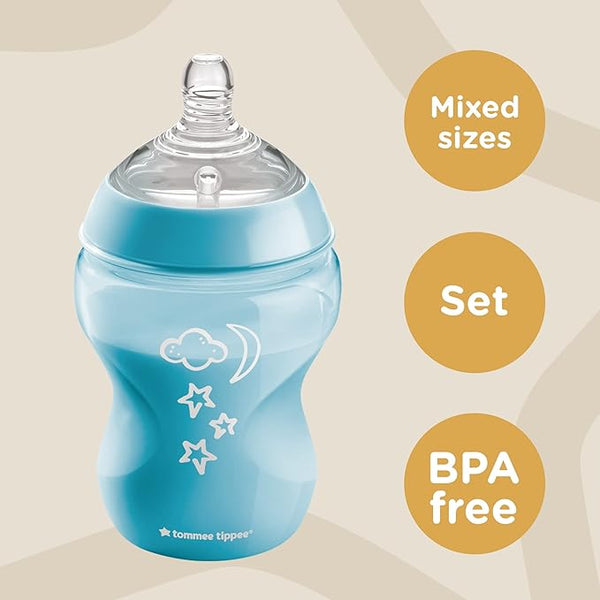 Tommee Tippee Closer to Nature Newborn Anti-Colic Baby Bottle Starter Kit, Breast-Like Teats for a Natural Latch, Anti-Colic Valve, Mixed Sizes