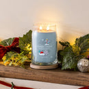  Lit Yankee Candle North Pole Hideaway garden candle outdoors
