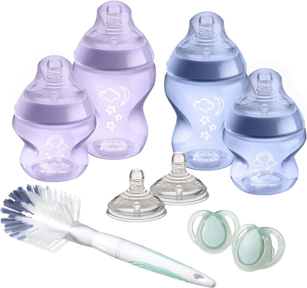 Tommee Tippee Closer to Nature Newborn Anti-Colic Baby Bottle Starter Kit, Breast-Like Teats for a Natural Latch, Anti-Colic Valve, Mixed Sizes