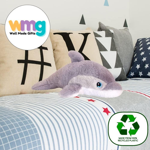 Dolphin Plush Toy - 100% Recycled Eco Soft Teddy - Keel Keeleco SE6177