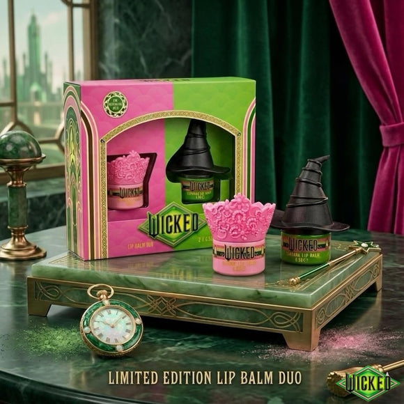 Official Wicked Lip Balm Duo - Two Character Shaped Lip Care Tins Glinda the Good & Elphaba