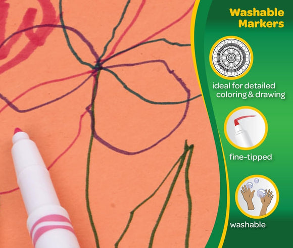  Kids art supplies featuring 40 Crayola washable fine line markers
