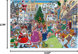 Jumbo Wasgij Christmas 19 Santa Dash 2 x 1000 Piece Jigsaw Puzzle - 0