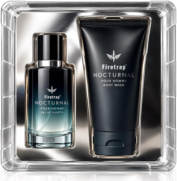  Firetrap Nocturnal Pour Homme men's grooming gift set with body wash

