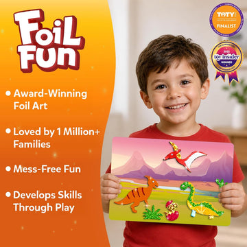 Skillmatics Foil Fun - Dinosaurs, No Mess Art for Kids, Craft Kits & Supplies - 0