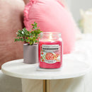 Yankee Candle Sugared Strawberries scented candle in square glass jar
