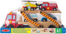 Melissa & Doug Wooden Emergency Vehicle Carrier, Magnetic Wooden Cars & Truck Toy-4