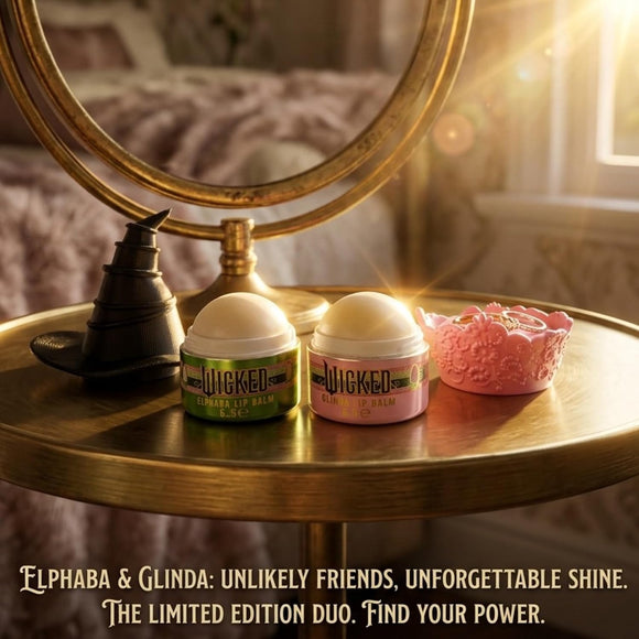 Official Wicked Lip Balm Duo - Two Character Shaped Lip Care Tins Glinda the Good & Elphaba